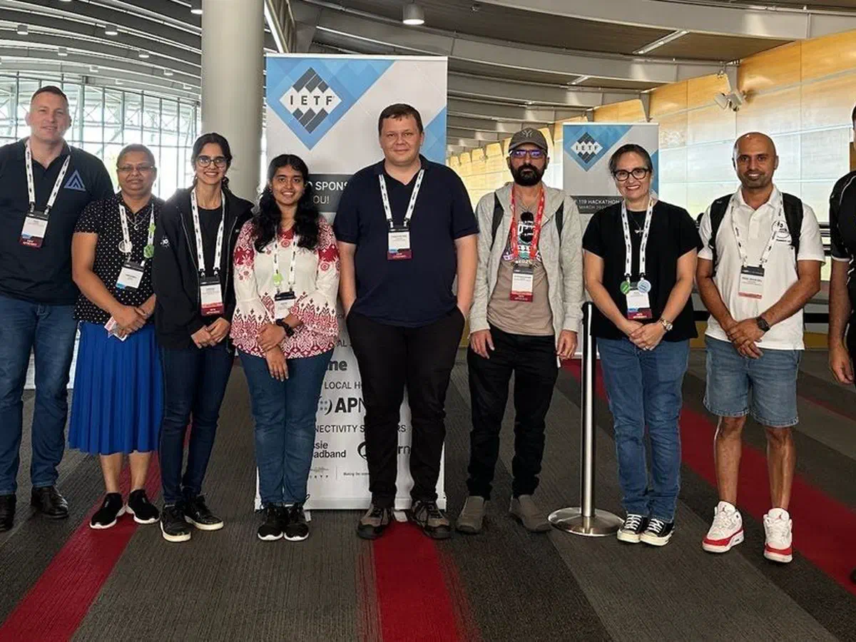 Lab members at the IETF meeting